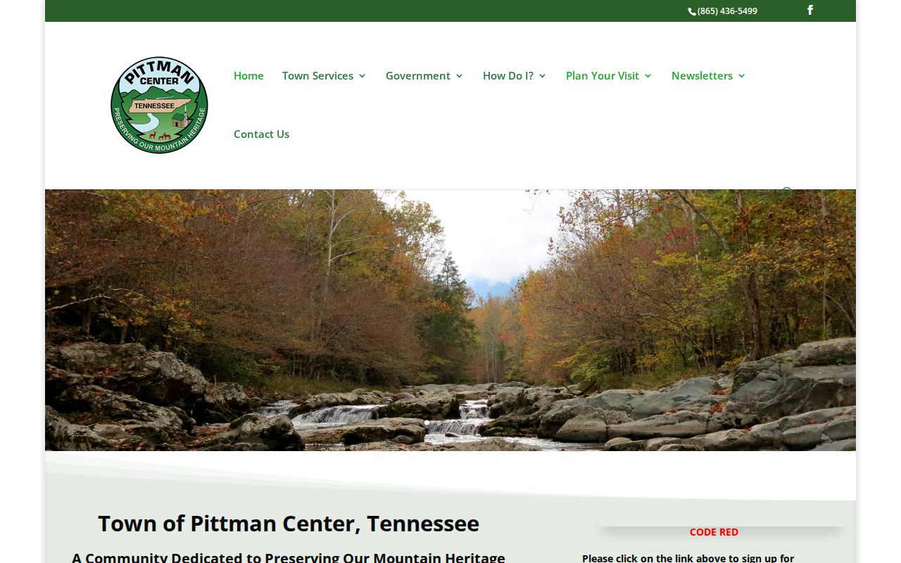 Official Pittman Center City Hall homepage and contact information